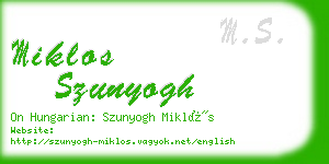 miklos szunyogh business card